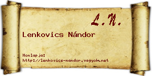 Lenkovics Nándor névjegykártya