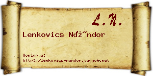 Lenkovics Nándor névjegykártya